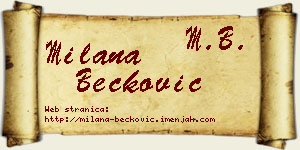 Milana Bećković vizit kartica